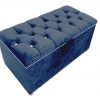 Chesterfield Ottoman Storage-Box-Footstool-Bench (Blue-Color)